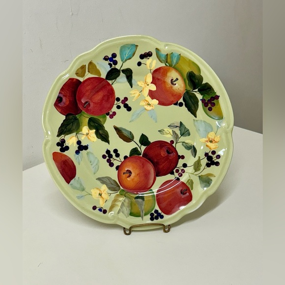 Rare Vintage Discontinued TRACY PORTER Fruitful Tapestry Scalloped Dinner Plate - Picture 1 of 16